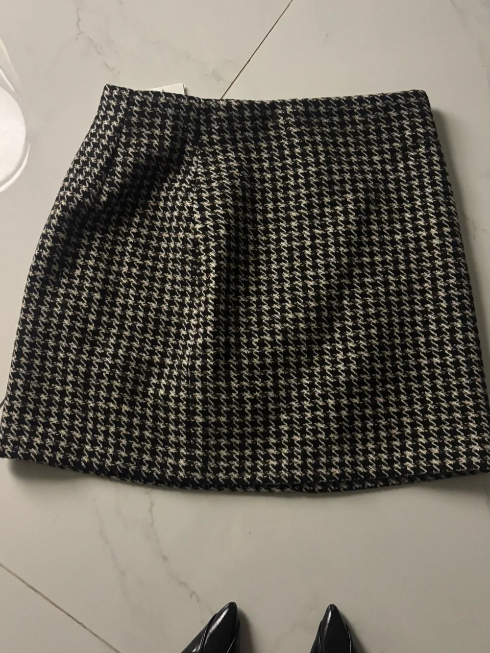 H&M Houndstooth Mini Skirt - Black & Cream